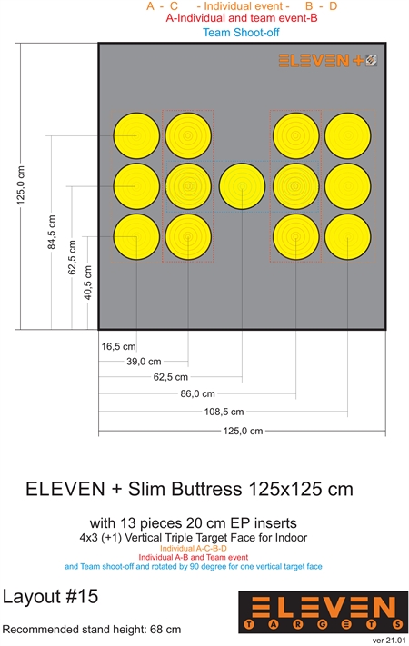Eleven Target 25x125x125 Poly Target with 13/20cm EP insert