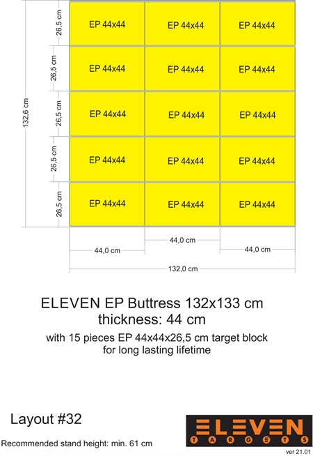 Eleven Target 26.5x44x44 EP insert with 15/26.5x44x44 EP insert