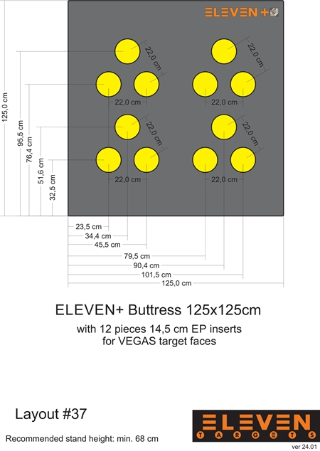 Eleven Target 25x125x125 Poly Target with 12/14.5cm EP insert